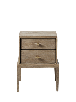 Swoon Verne 2 Drawer Bedside Table, Grey, Grey