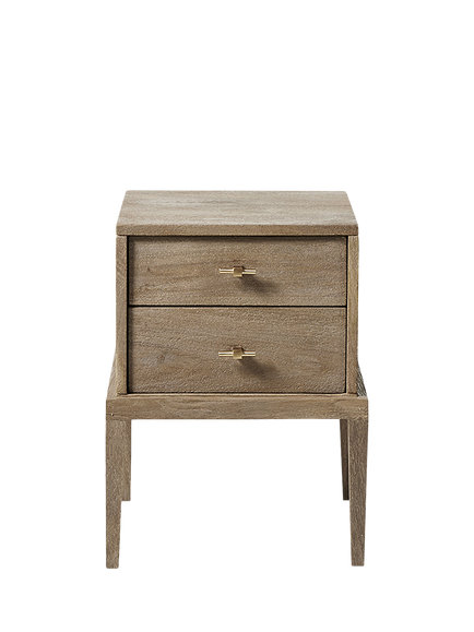 Swoon Verne 2 Drawer Bedside Table, Grey, Grey