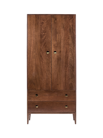 Swoon Nyhavn Double Wardrobe with 2 Drawers, Light Brown, Light Brown