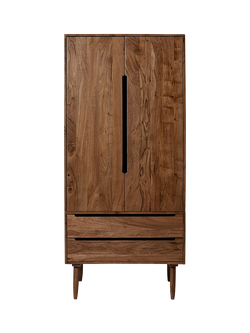 Swoon Southwark Double Wardrobe with 2 Drawers, Dark Brown, Dark Brown