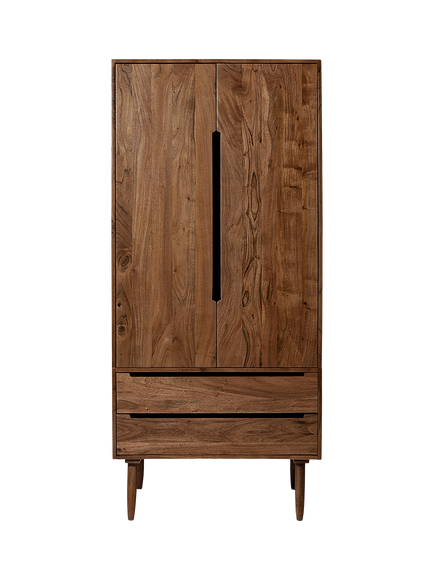 Swoon Southwark Double Wardrobe with 2 Drawers, Dark Brown, Dark Brown