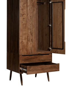 Swoon Southwark Double Wardrobe with 2 Drawers, Dark Brown - view 2, Dark Brown