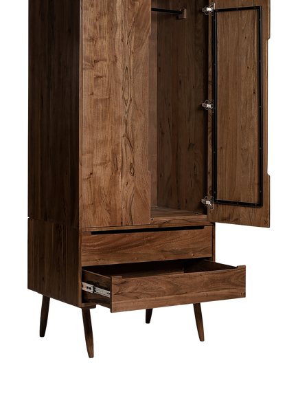 Swoon Southwark Double Wardrobe with 2 Drawers, Dark Brown - view 2, Dark Brown