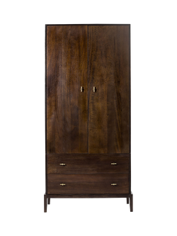 Swoon Verne Double Wardrobe with 2 Drawers, Dark Mango, Dark Mango