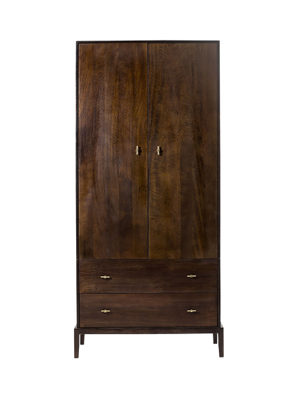 Swoon Verne Double Wardrobe with 2 Drawers, Dark Mango, Dark Mango