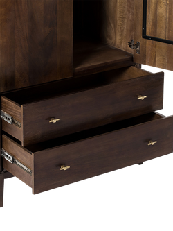 Swoon Verne Double Wardrobe with 2 Drawers, Dark Mango - view 2, Dark Mango