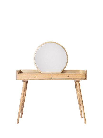 Swoon Fresco 2 Drawer Dressing Table & Mirror, Natural Mango, Natural Mango