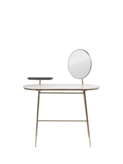 Swoon Senzo Marble Dressing Table & Mirror, Brass, Brass