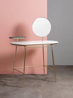Swoon Senzo Marble Dressing Table & Mirror, Brass - view 2, Brass