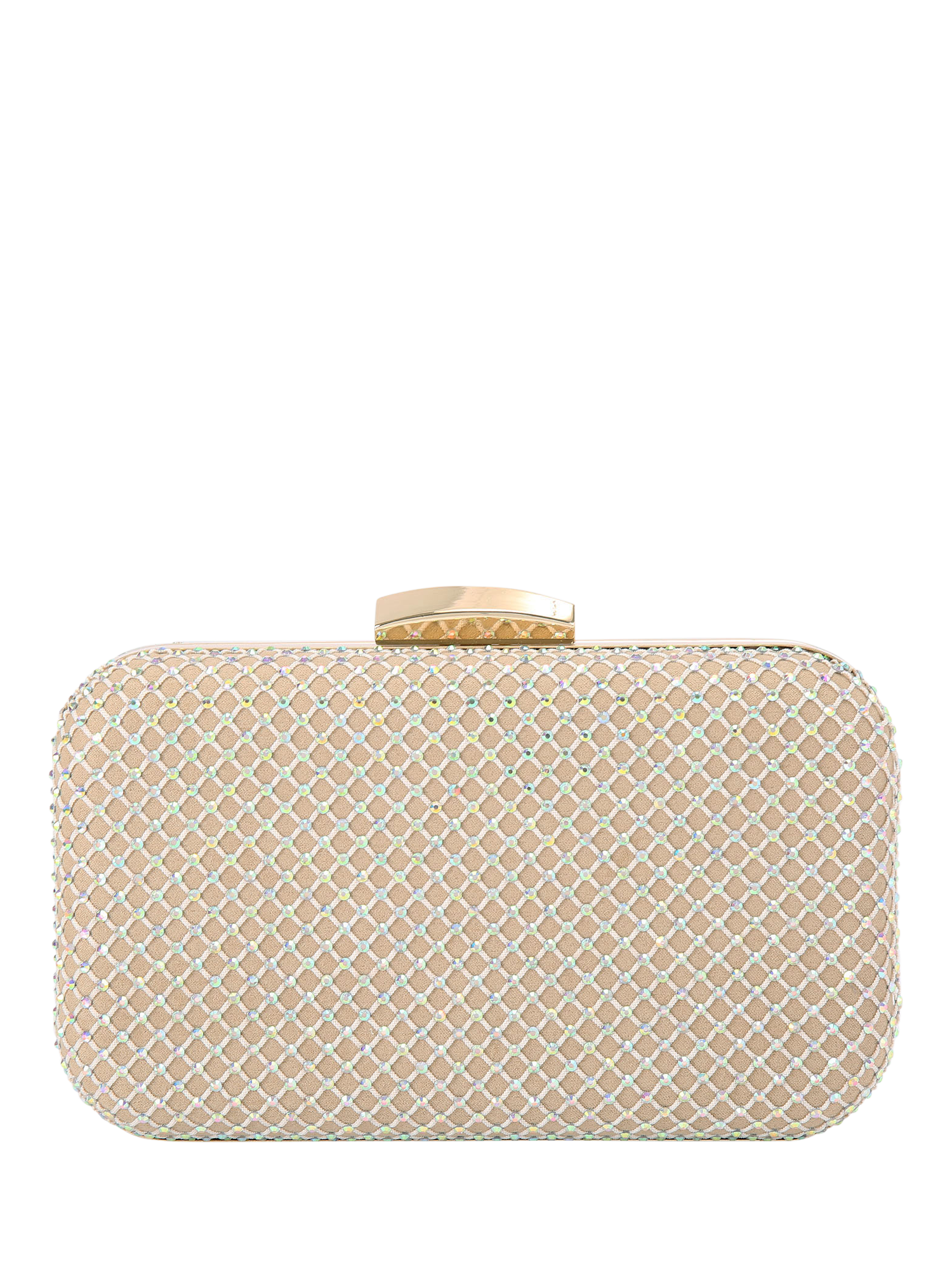 KG Kurt Geiger Brooke Embellished Canvas Clutch Bag, Blush