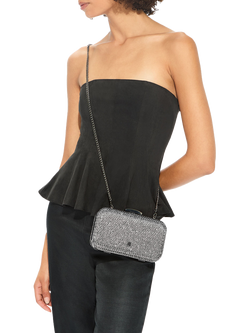 Miss KG Fleur Embellished Box Clutch Bag - view 2, Pewter