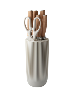Taylor's Eye Witness Madison Filled Kitchen Knife Block, 6 Piece, Light Grey, Light Grey