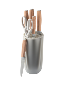 Taylor's Eye Witness Madison Filled Kitchen Knife Block, 6 Piece, Light Grey - view 2, Light Grey