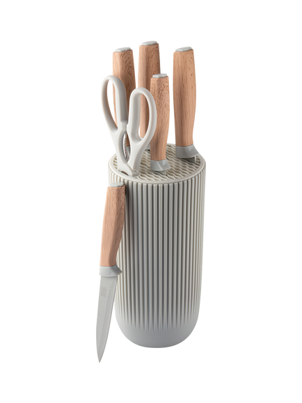 Taylor's Eye Witness Madison Filled Kitchen Knife Block, 6 Piece, Light Grey - view 2, Light Grey