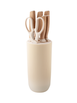 Taylor's Eye Witness Madison Filled Kitchen Knife Block, 6 Piece, Oyster, Oyster