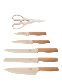 Taylor's Eye Witness Madison Filled Kitchen Knife Block, 6 Piece, Oyster - view 2, Oyster