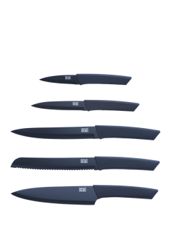 Taylor's Eye Witness Manhattan Filled Kitchen Knife Block, 5 Piece, Navy - view 2, Navy