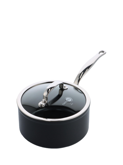 GreenPan Barcelona Pro Hard Anodised Aluminium Ceramic Non-Stick Saucepan & Lid, Black