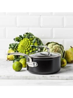 GreenPan Barcelona Pro Hard Anodised Aluminium Ceramic Non-Stick Saucepan & Lid - view 2, Black