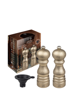 Peugeot Golden Paris u'Select Manual Adjustable Beech Wood Salt & Pepper Mills - view 2, Gold