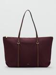 Mango Twin Handle Shopper Handbag, Dark Red