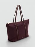 Mango Twin Handle Shopper Handbag, Dark Red
