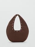 Mango Dru Cotton Hobo Bag, Dark Brown