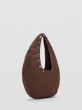 Mango Dru Cotton Hobo Bag, Dark Brown
