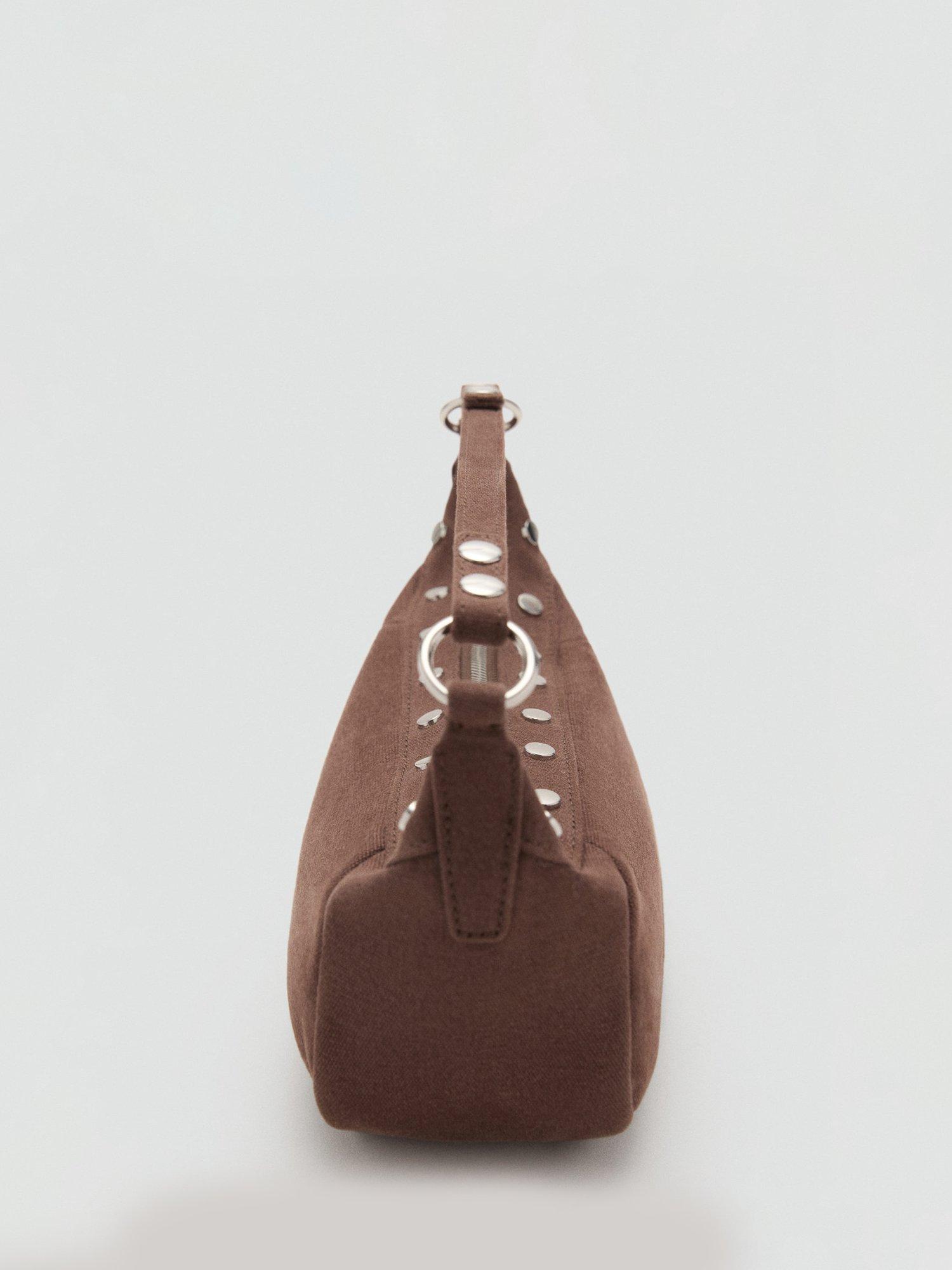 Product image 3 of 5, which shows Mango Dru Studded Grab Bag, Dark Brown