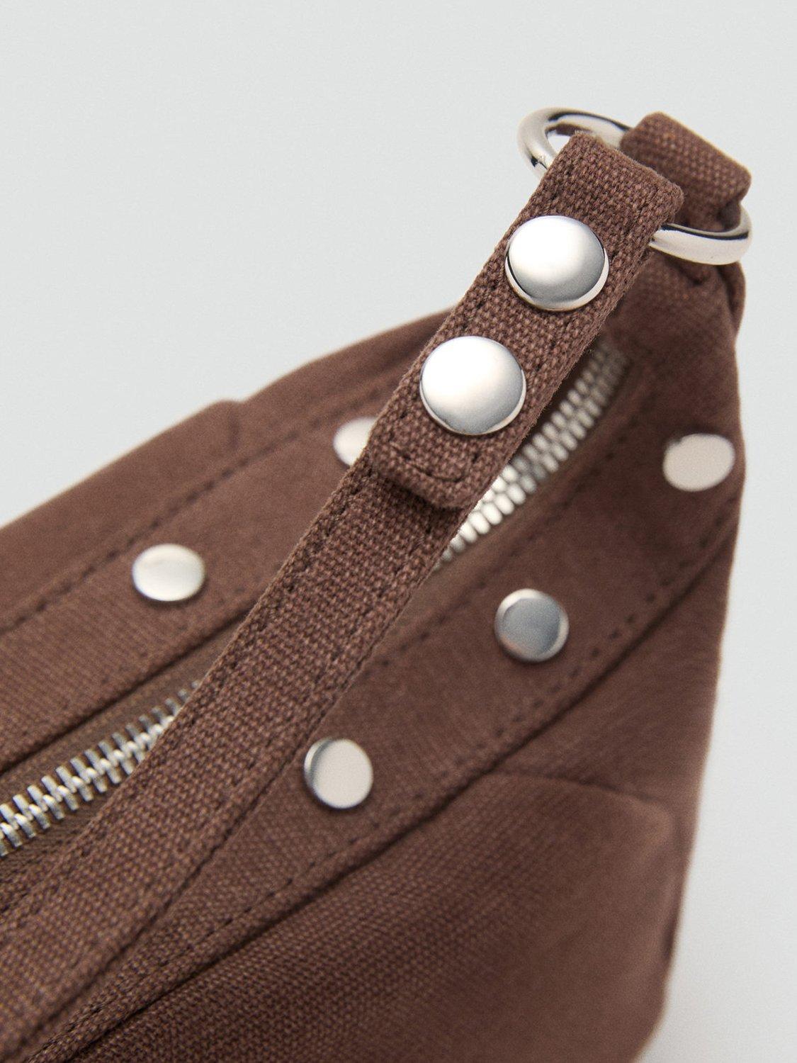Product image 4 of 5, which shows Mango Dru Studded Grab Bag, Dark Brown