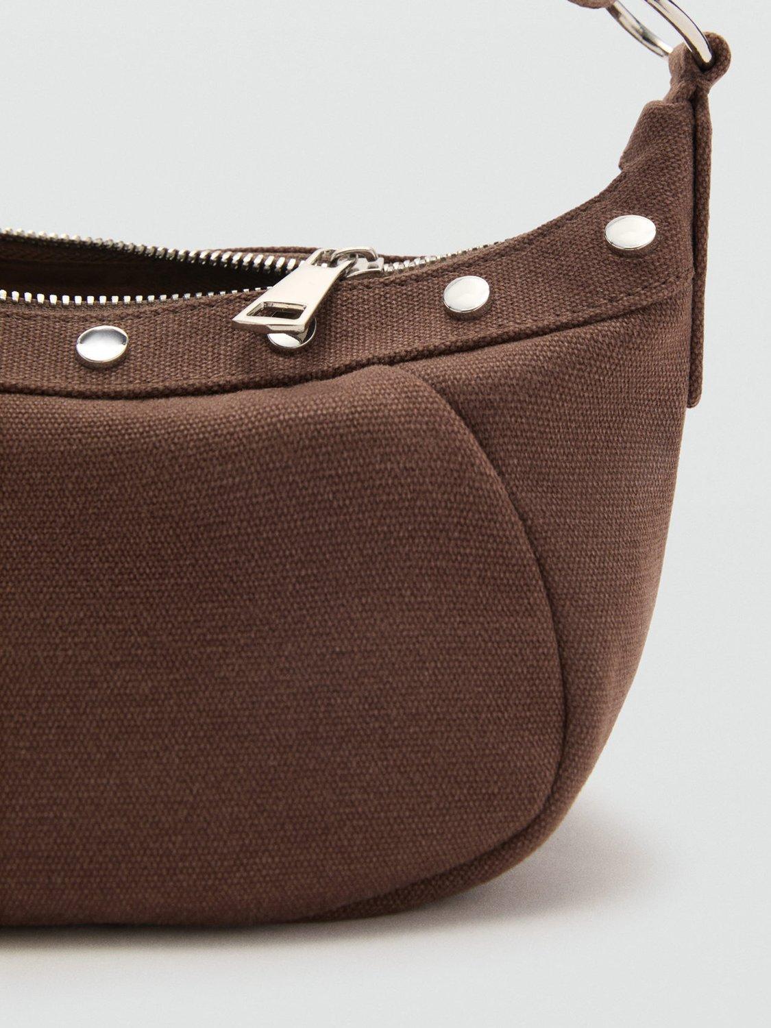 Product image 5 of 5, which shows Mango Dru Studded Grab Bag, Dark Brown