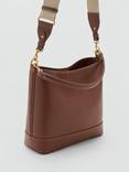 Mango Isolda Adjustable Handbag, Medium Brown