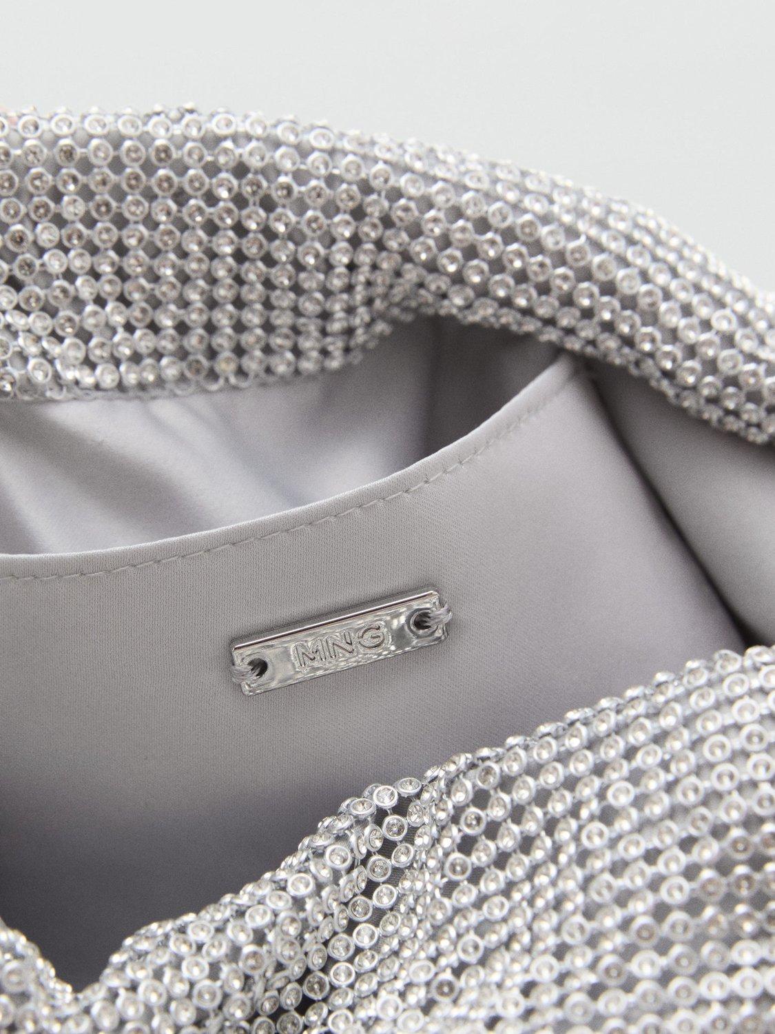 Product image 4 of 4, which shows Mango Joia Embellished Chain Shoulder Bag, Silver