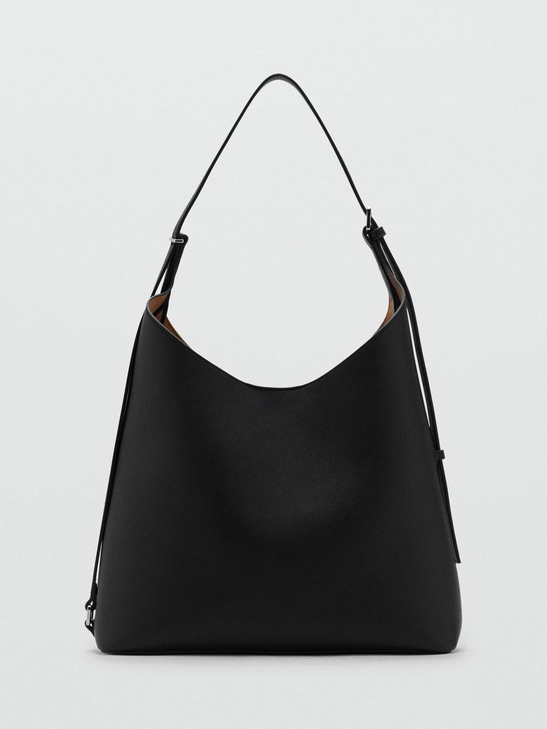 Mango Keops Hobo Bag, Black