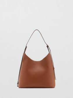 Mango Keops Hobo Bag, Black, Medium Brown