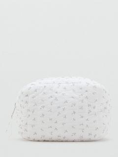 Mango Plata Cotton Floral Handbag, Natural White