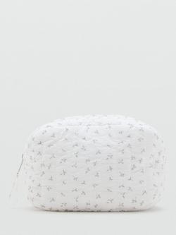 Mango Plata Cotton Floral Handbag, Natural White