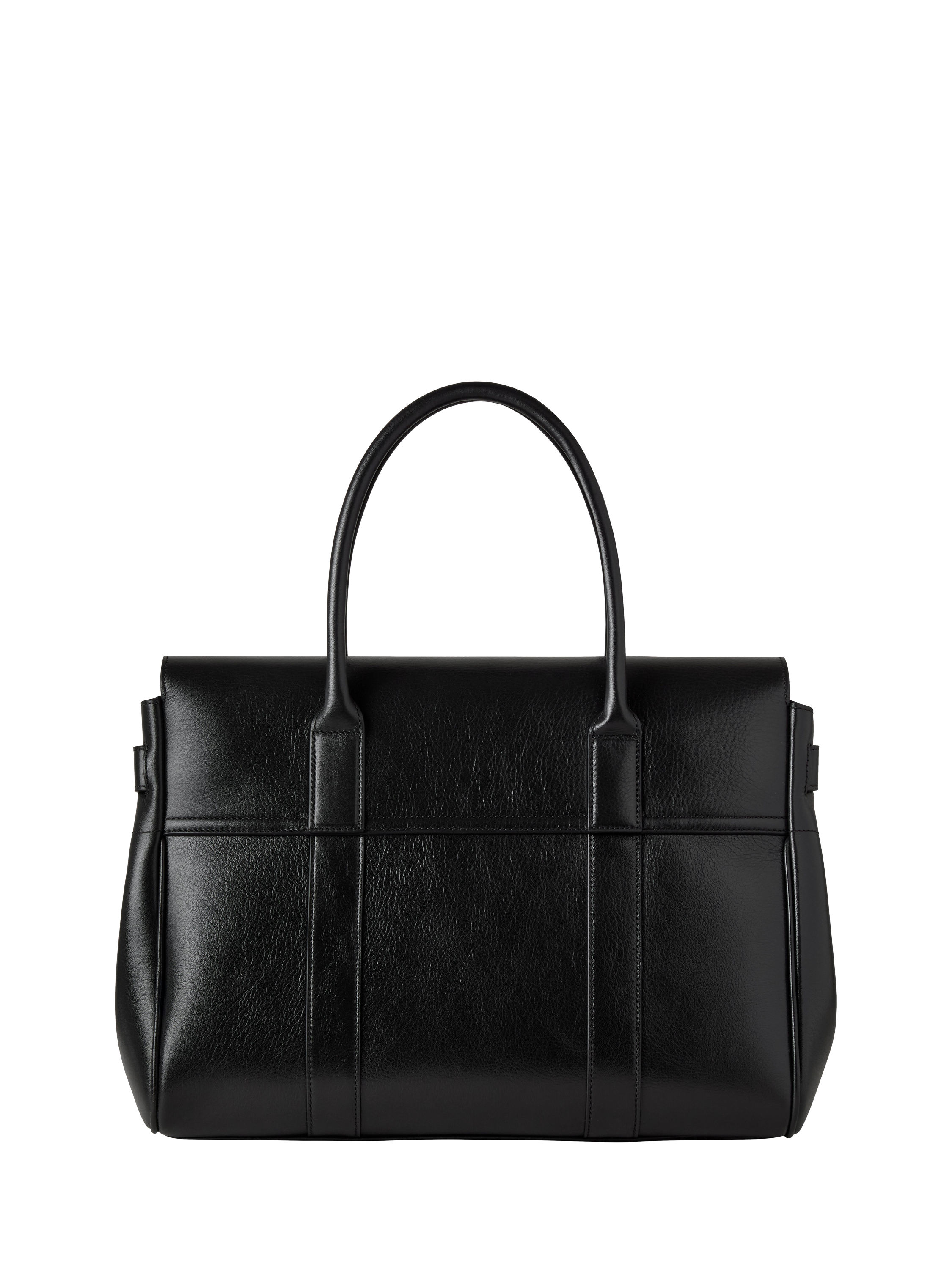 Product image 2 of 5, which shows Mulberry Bayswater High Shine Leather Satchel, Black