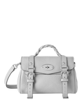 Mulberry Mini Alexa Heavy Grain Leather Cross Body Bag, Pale Grey