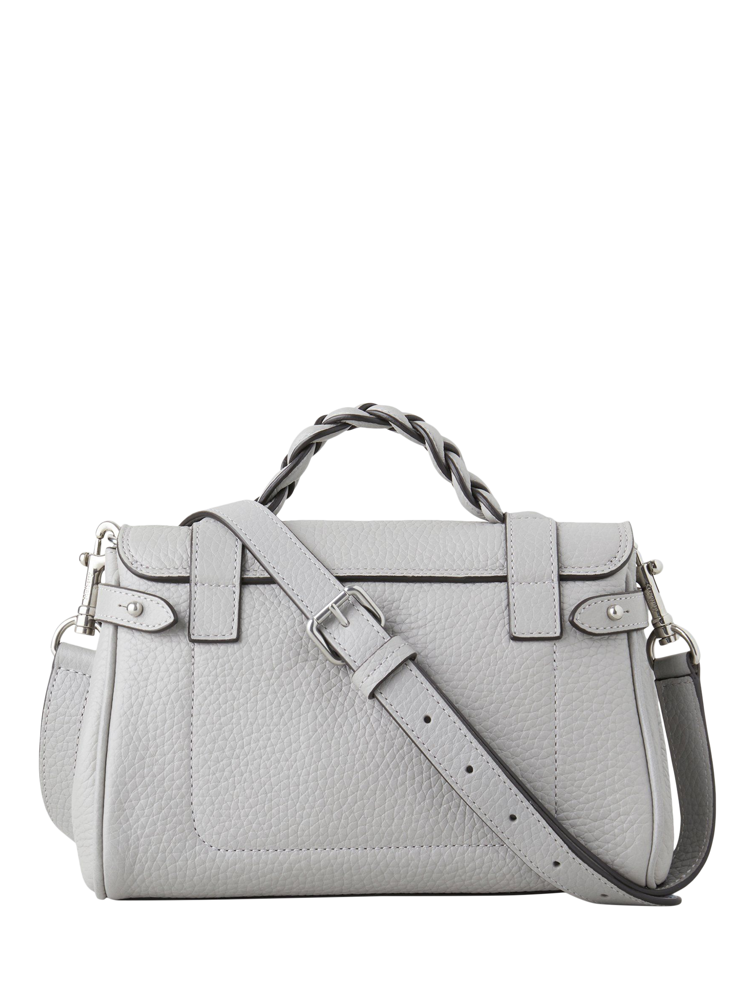 Product image 2 of 7, which shows Mulberry Mini Alexa Heavy Grain Leather Cross Body Bag, Pale Grey