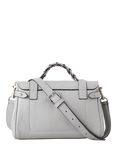 Mulberry Mini Alexa Heavy Grain Leather Cross Body Bag, Pale Grey