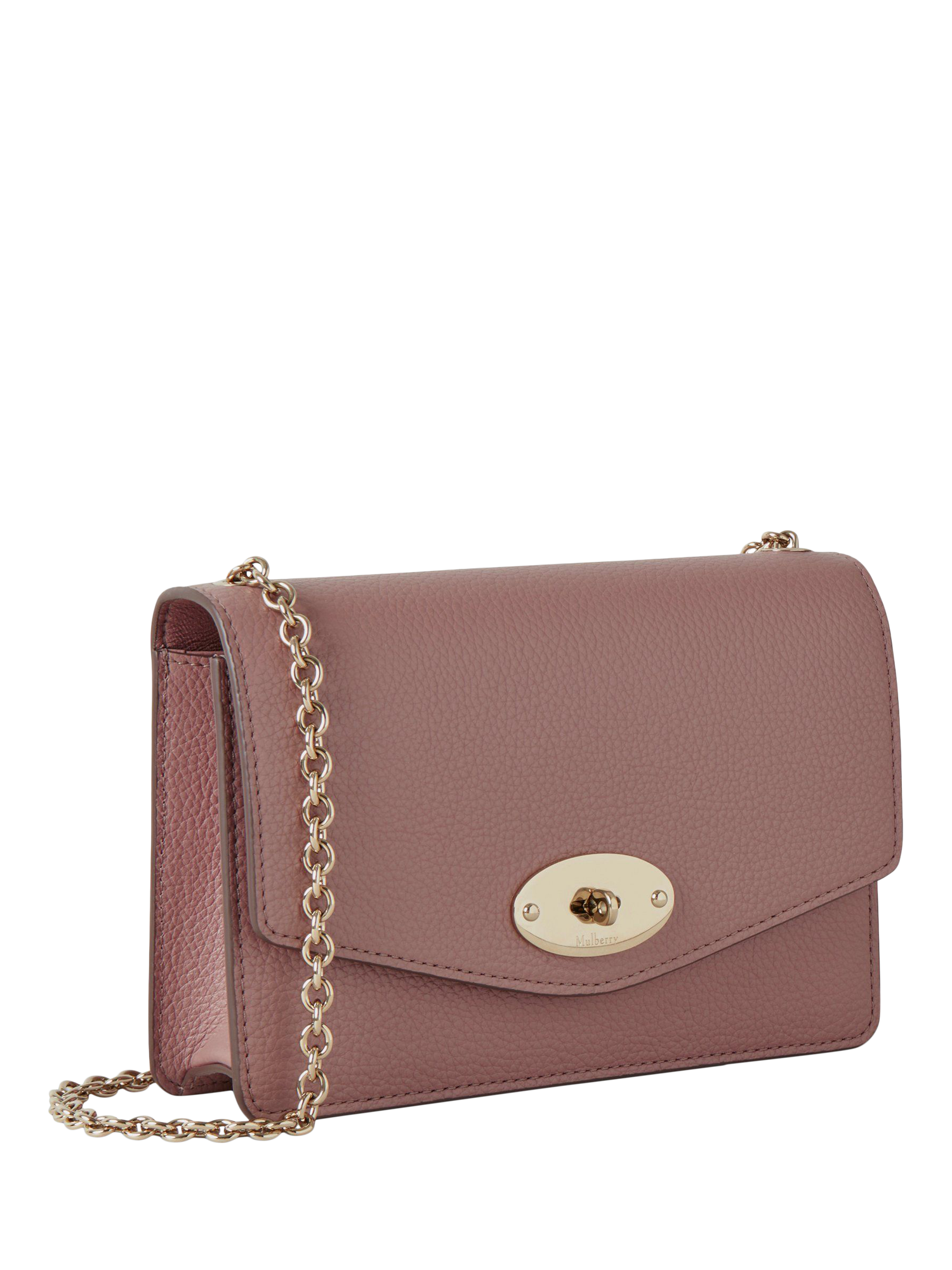 Product image 4 of 6, which shows Mulberry Small Darley Small Classic Grain Leather Clutch Bag, Autunm Rose