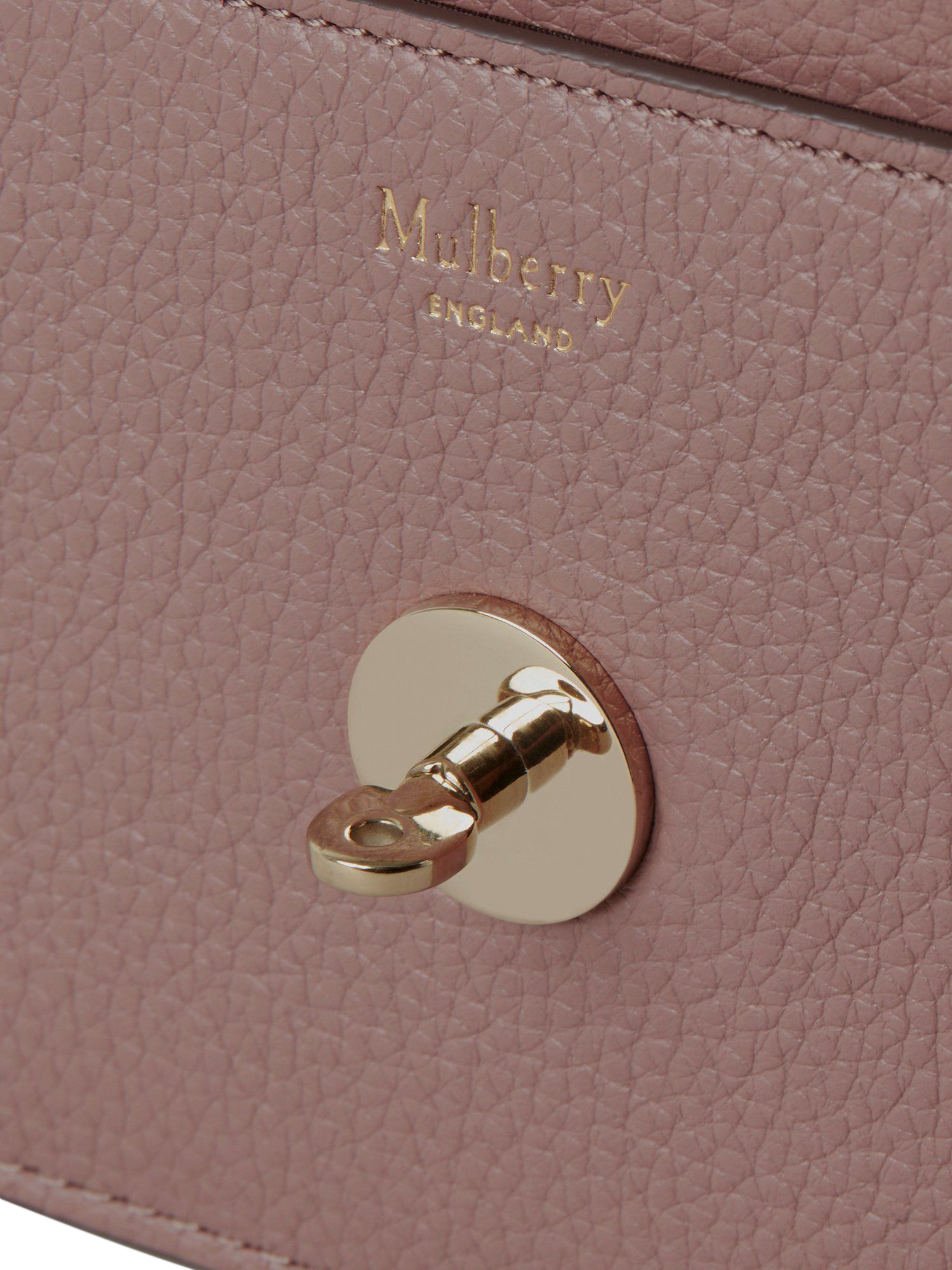 Product image 6 of 6, which shows Mulberry Small Darley Small Classic Grain Leather Clutch Bag, Autunm Rose
