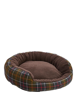 Barbour Tartan Trim Snuggle Dog Bed, Multi, 30", Multi