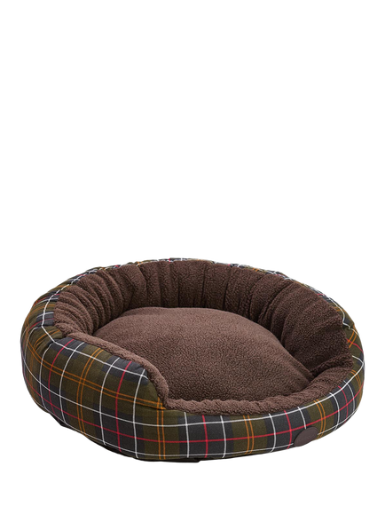 Barbour Tartan Trim Snuggle Dog Bed, Multi, 30", Multi