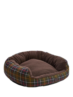 Barbour Tartan Trim Snuggle Dog Bed, Multi, 35", Multi