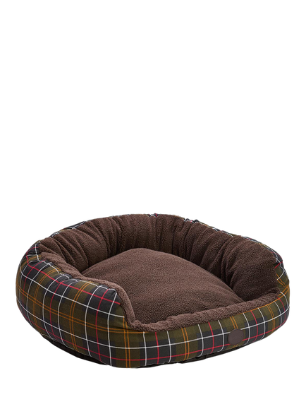 Barbour Tartan Trim Snuggle Dog Bed, Multi, 35", Multi
