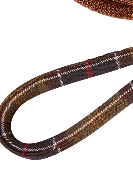 Barbour Tartan Grip Slip Dog Lead, Brown - view 2, Brown