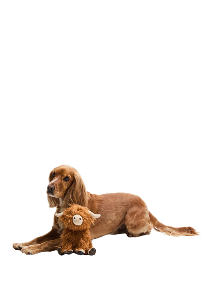 Barbour Highland Cow Dog Toy, Brown - view 2, Brown