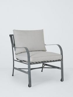 John Lewis Ribbon Metal Garden Lounge Chair, Grey, Grey